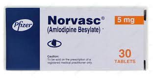 Norvasc Amlodipine 5mg Pfizer 30 Tablets