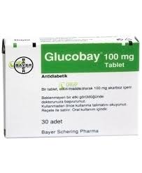 Glucobay Acarbose 100mg Bayer 60 Tablets